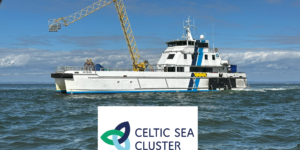Celtic Sea Cluster Logo With Neptune Background